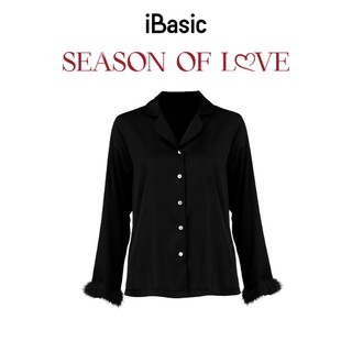 [SEASON OF LOVE] Bộ mặc nhà nữ quần dài áo tay dài màu đen iBasic HOMW063