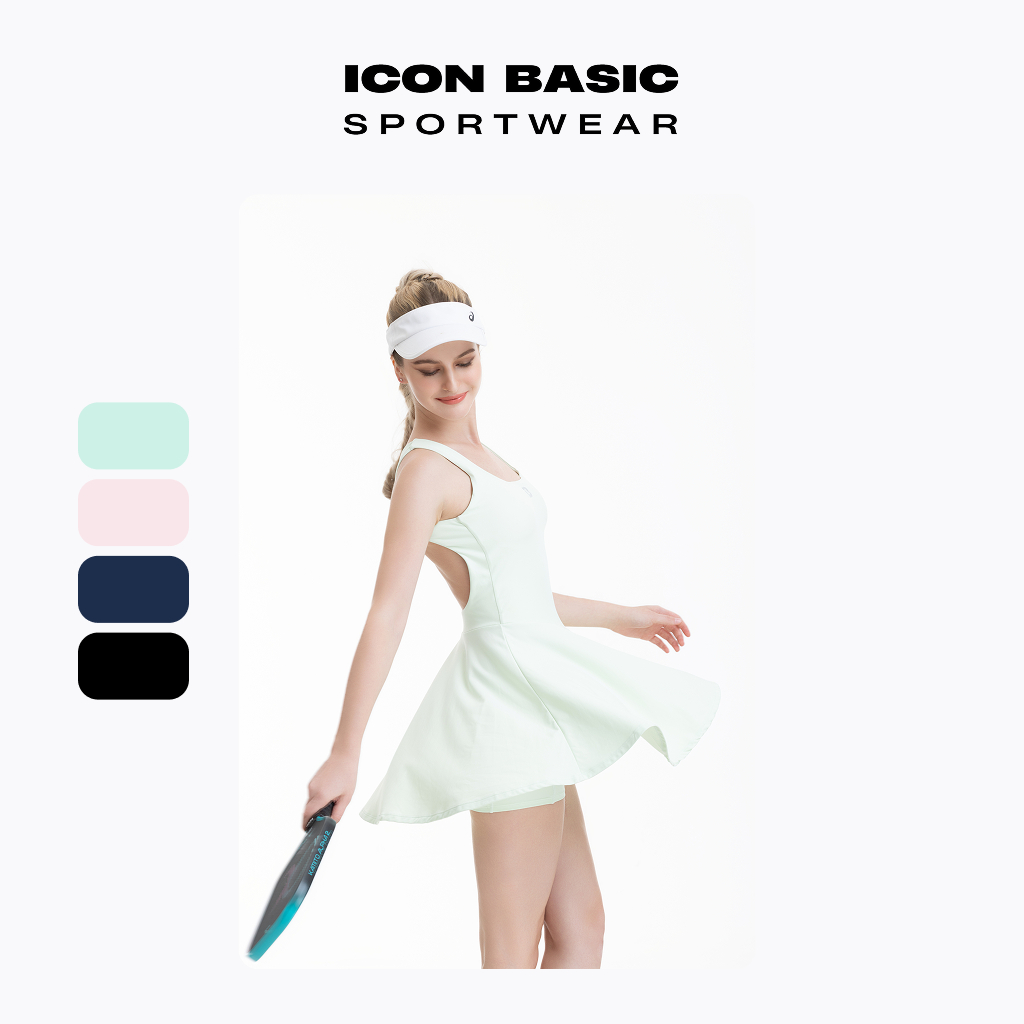 SPORT DRESS - Váy thể thao khoét lưng, nút gài, kèm quần bảo hộ - ICON BASIC Sportwear