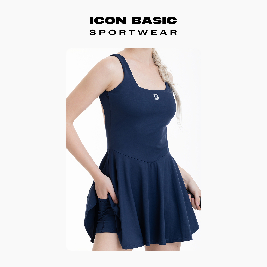 SPORT DRESS - Váy thể thao khoét lưng, nút gài, kèm quần bảo hộ - ICON BASIC Sportwear