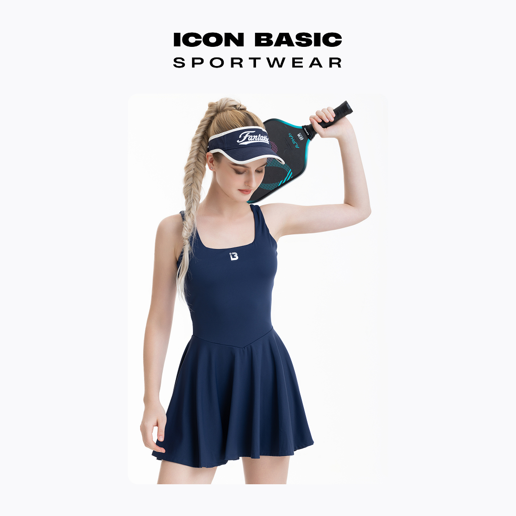 SPORT DRESS - Váy thể thao khoét lưng, nút gài, kèm quần bảo hộ - ICON BASIC Sportwear