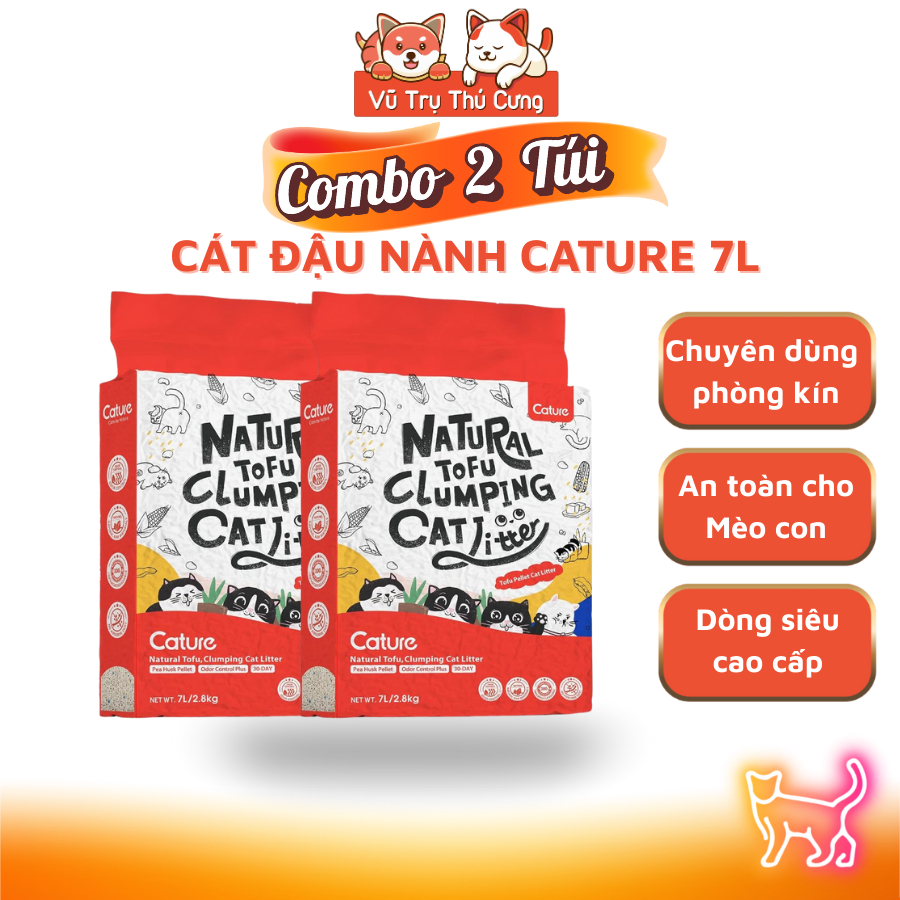 Combo 2 Túi Cát Đậu Nành Natural Cature cho Mèo 7L