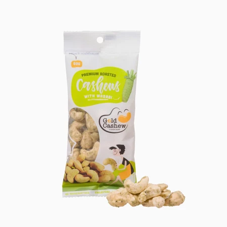 Hạt Điều Nhân Trắng Bình Phước Rang Wasabi Gói 50g - Chuẩn Xuất Khẩu Nhật Bản, Mỹ