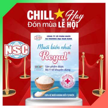 Muối biển nhạt Royal NSC - Low sodium salt - muối ăn kiêng cho chế độ ăn ít Natri/ Hộp 250gr
