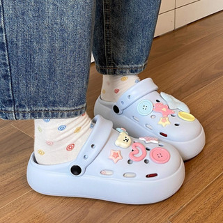 Dép sục nữ đế cao 4cm đế bằng kèm charm NSL kiểu sandal quai hậu dễ thương CS-240 Mita