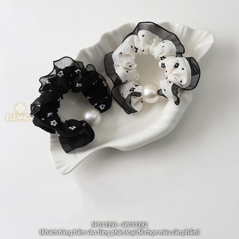 Dây buộc tóc nữ Eleanor Accessories scrunchies phối ngọc trai phụ kiện tóc dây cột tóc 9738