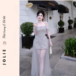 Váy JOLIE - Đầm Maxi Trễ Vai Cao Cấp, Thiết Kế Tiểu Thư Đi Tiệc, Sự Kiện — ảnh 2