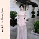 Váy JOLIE - Đầm Maxi Trễ Vai Cao Cấp, Thiết Kế Tiểu Thư Đi Tiệc, Sự Kiện — ảnh 1