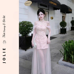 Váy JOLIE - Đầm Maxi Trễ Vai Cao Cấp, Thiết Kế Tiểu Thư Đi Tiệc, Sự Kiện