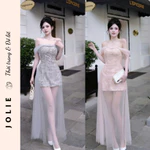 Váy JOLIE - Đầm Maxi Trễ Vai Cao Cấp, Thiết Kế Tiểu Thư Đi Tiệc, Sự Kiện — ảnh 6