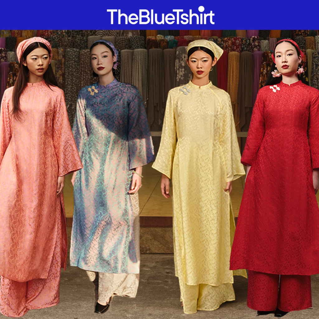 TheBlueTshirt - Áo dài truyền thống lụa tơ tằm Viễn Đông Phương Nam (không kèm quần)