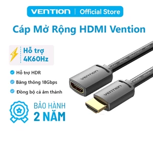 Cáp Nối Vention Dài HDMI Đầu Đực Sang Đầu Cái 4K 3D 1.4V Cho TV HD LCD Máy Tính Xách Tay Máy Chiếu PS3