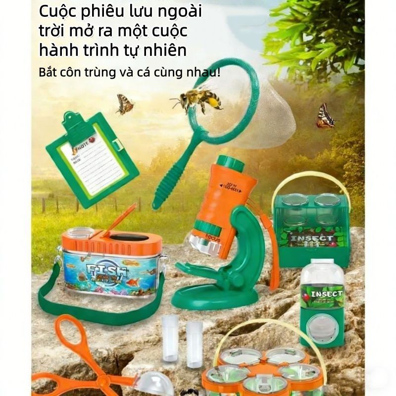 Đồ chơi ngoài trời phiêu lưu bắt côn trùng quan sát Jar bộ đa chức năng trẻ em khoa học giáo dục đồ chơi