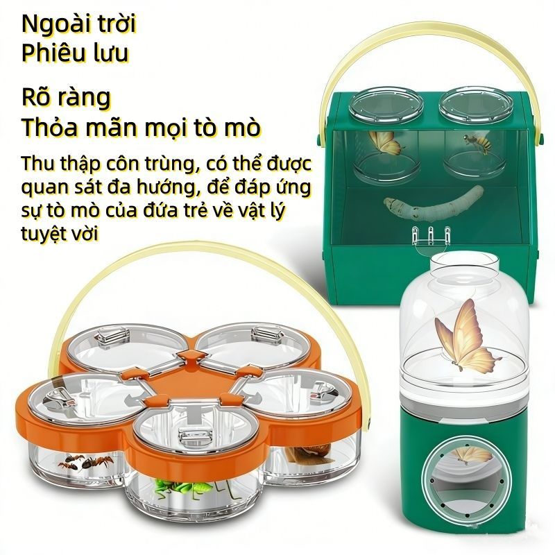 Đồ chơi ngoài trời phiêu lưu bắt côn trùng quan sát Jar bộ đa chức năng trẻ em khoa học giáo dục đồ chơi