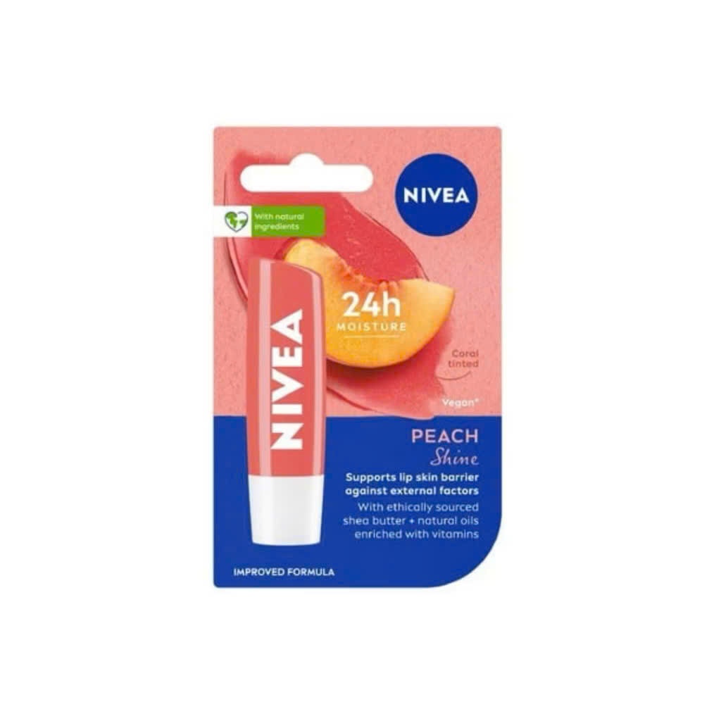 Son Dưỡng Ẩm Môi Chuyên Sâu NIVEA Original Care - Strawberry Shine - Peach Shine (4.8 g) .