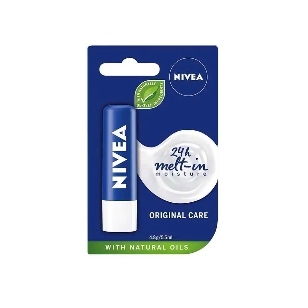 Son Dưỡng Ẩm Môi Chuyên Sâu NIVEA Original Care - Strawberry Shine - Peach Shine (4.8 g) .