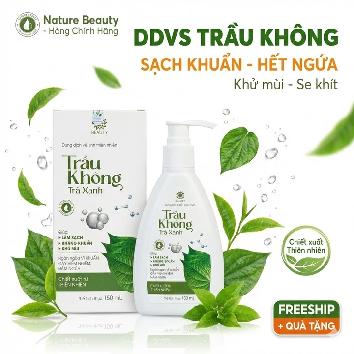 Dung dịch vệ sinh phụ nữ Trầu không chính hãng 150ml ,ddvs phụ nữ tốt cho phụ khoa vùng kín hết khí hư nấm ngứa mùi hôi
