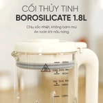 Máy làm sữa hạt đa năng 16 lưỡi dao Magic A-104, Cối thủy tinh 1.8L, Đáy Cối Men Chóng Dính, BH 12TH — ảnh 5
