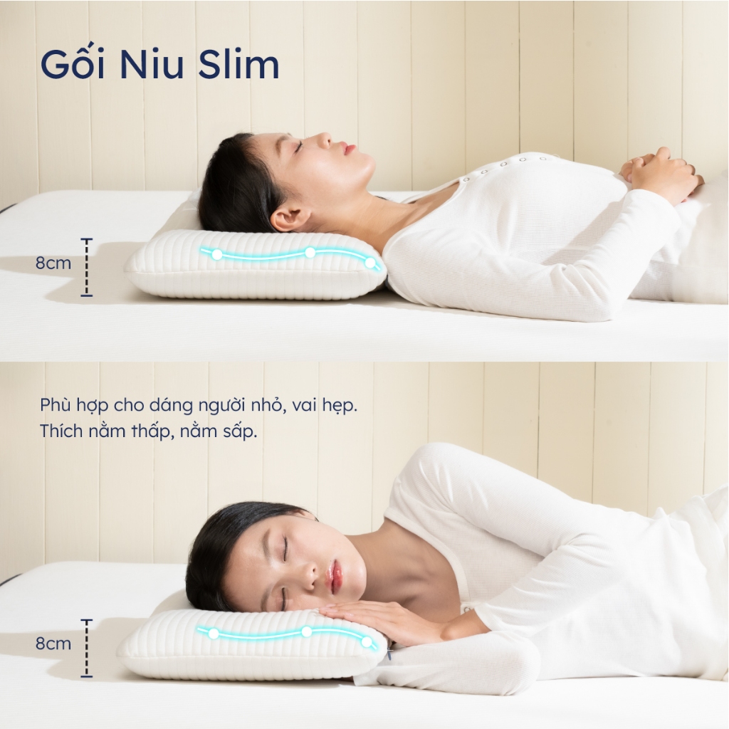 Gối Niu Ru9 | Memory Foam Êm Ái Nâng Đỡ | Giảm Đau Mỏi Cổ Vai Gáy | Thoáng Khí Vượt Trội | Kích Thước 40 x 60 | BigBuy360 - bigbuy360.vn