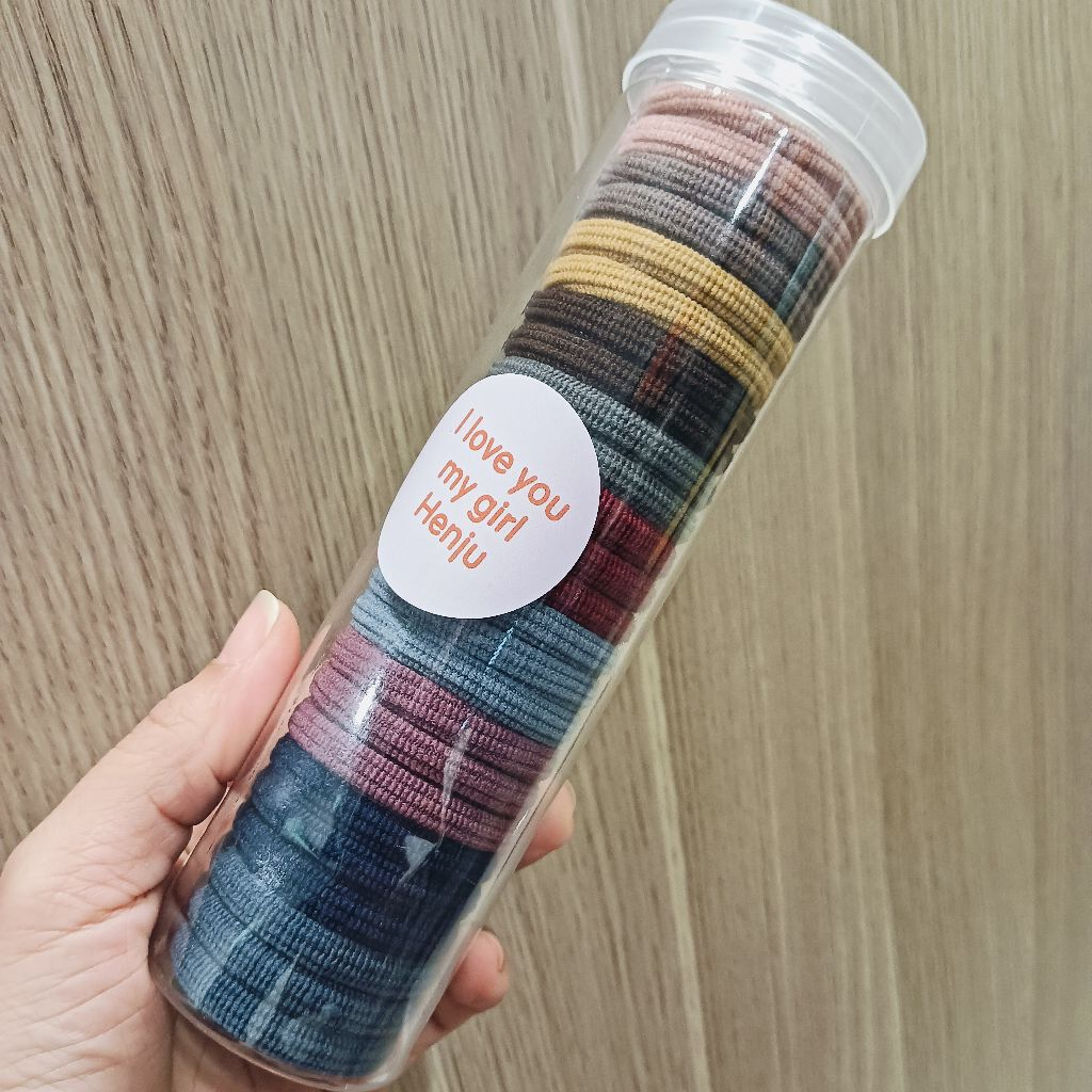 Ống 25 Dây Chun Buộc Tóc Co Giãn Không Đường May Không Gãy Không Đau Tóc Phụ Kiện Tóc Nữ và Bé Gái