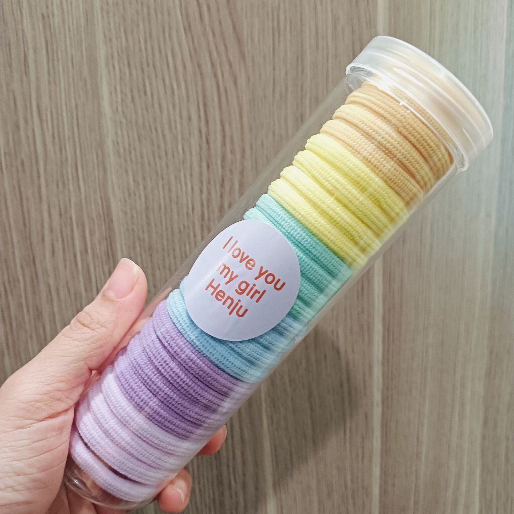 Ống 25 Dây Chun Buộc Tóc Co Giãn Không Đường May Không Gãy Không Đau Tóc Phụ Kiện Tóc Nữ và Bé Gái