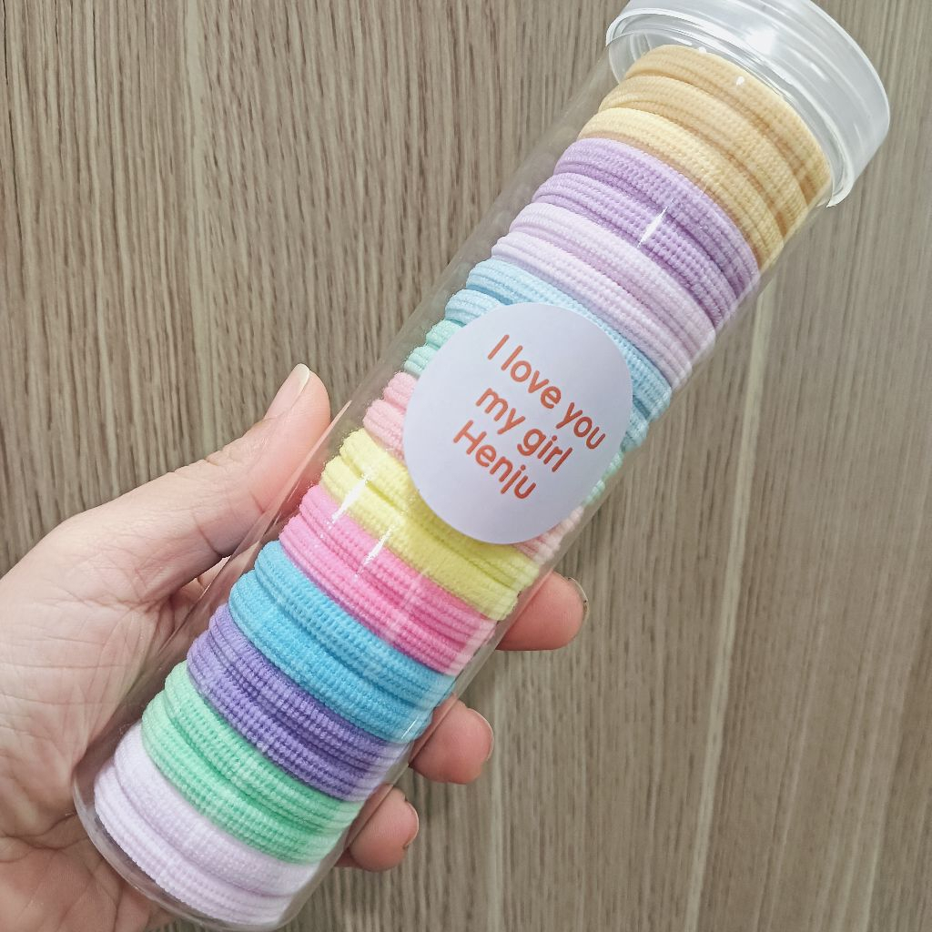 Ống 25 Dây Chun Buộc Tóc Co Giãn Không Đường May Không Gãy Không Đau Tóc Phụ Kiện Tóc Nữ và Bé Gái