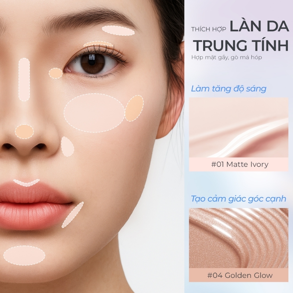 Kem Highlight Chất Lỏng SACE LADY dạng lỏng chống thấm nước lâu trôi Highlight 3,8g