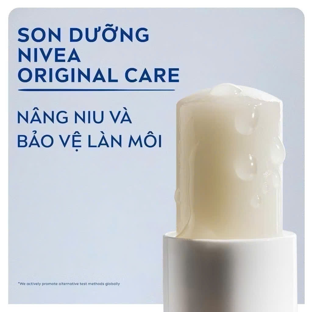 Son Dưỡng Ẩm Môi Chuyên Sâu NIVEA Original Care - Strawberry Shine - Peach Shine (4.8 g) .