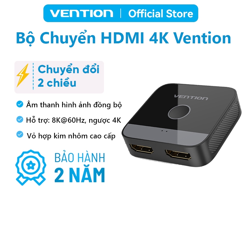 Bộ chuyển HDMI Vention Siêu Nét 6K 60hz và 4K 120Hz Hai Chiều Cho PS5 PS4 TV PC