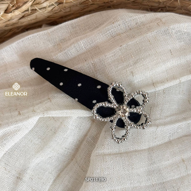 Kẹp tóc nữ Eleanor Accessories thiết kế hình hoa chấm bi kẹp tóc mái phụ kiện tóc 11390