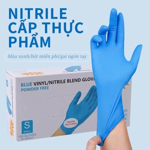 Găng Tay Tế Không Bột Bao Tay Cao Su Nhám Chống Hóa Chất,dùng trong chế biến thực phẩm, làm đẹp