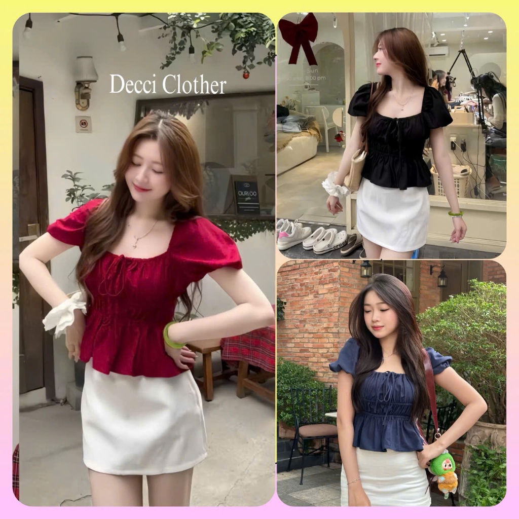 [HÀNG LOẠI 1]Áo Babydoll Linen Kiểu Tay Bồng Chiết Eo Bo Thân Siêu Xinh,Tôn Dáng Mặc Được Nhiều Kiểu | BigBuy360 - bigbuy360.vn