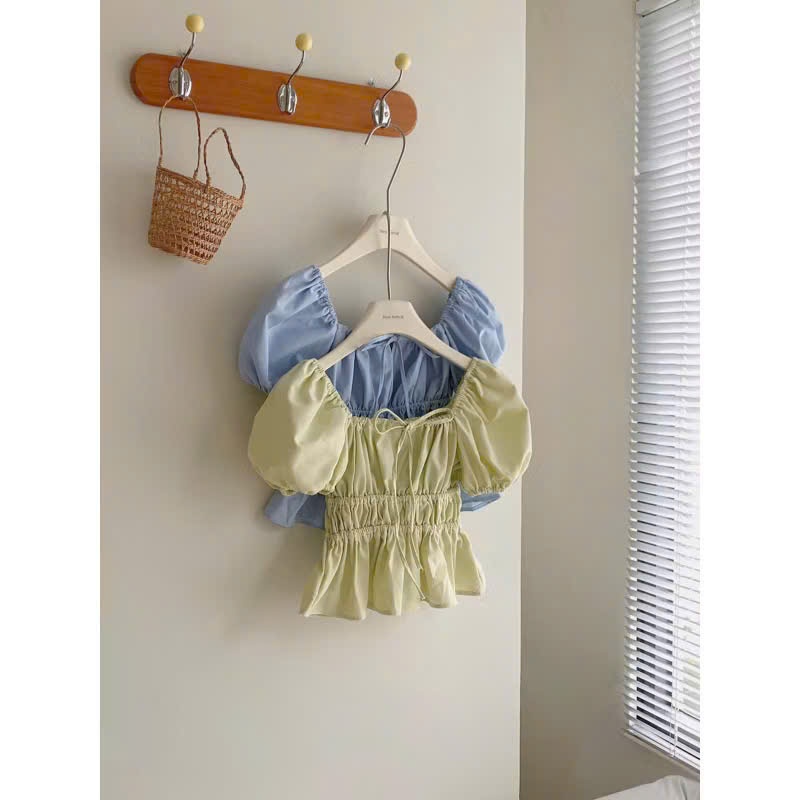 [HÀNG LOẠI 1]Áo Babydoll Linen Kiểu Tay Bồng Chiết Eo Bo Thân Siêu Xinh,Tôn Dáng Mặc Được Nhiều Kiểu | BigBuy360 - bigbuy360.vn
