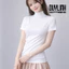 Áo cổ lọ nữ ngắn tay dáng dài sơ vin Duy Linh áo body nữ cổ cao dáng ôm chất vải mềm mại DL37A