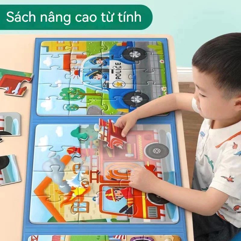 Đồ chơi ghép hình, xếp hình nam châm 3 in 1, 5 cấp độ cho bé, đồ chơi giáo dục sớm các chủ đề cho bé 0-5 tuổi