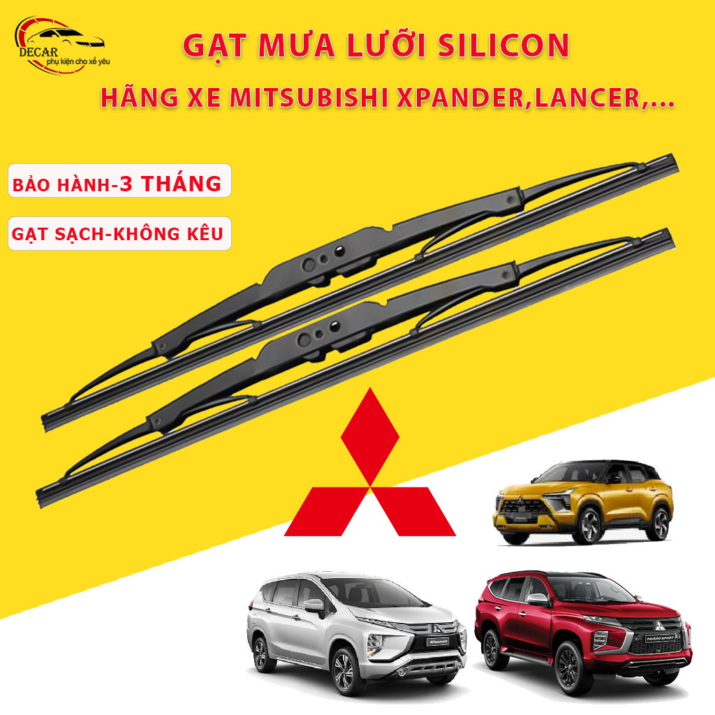 Gạt mưa ô tô Mitsubishi Mirage, Lancer, Zinger, Pajero Sport, Triton, Outlander, Grandis Jolie gạt mưa oto lưỡi silicon
