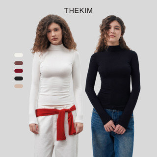 THEKIM COMBO 2 Áo thun tăm len giữ nhiệt cổ 3 phân nhiều màu , áo giữ nhiệt chất thun tăm lót lông trơn T219 TĂM LÔNG
