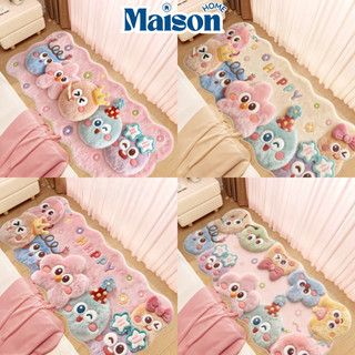 Thảm Lau Chân Lông Cừu Cashmere Gia Đình PomPom Dễ Thương MAISON Thảm Nhà Tắm Siêu Thấm Hút, Đế Chống Trượt