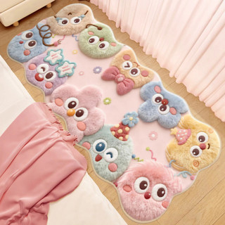 Thảm Lau Chân Lông Cừu Cashmere Gia Đình PomPom Dễ Thương MAISON Thảm Nhà Tắm Siêu Thấm Hút, Đế Chống Trượt