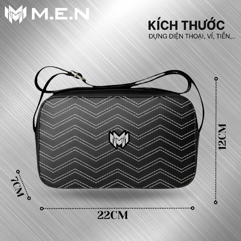Túi đeo vai da hoạ tiết Captand M.E.N chống trầy [NEW]