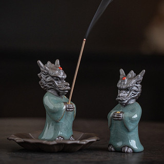 Lư Đốt Gốm Sứ Kiểu Cổ Nến Chân Phượng Long Phúc  Lư Đốt Hương Thiền Ý Đạo Trà - Thiền Thư Giãn Dùng Nhà terrarium,bonsai