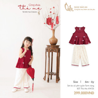 NGỌC BẢO AN KIDS (6M-7Y) Bộ Quần Áo Dài Tay Bé Gái Chất Vải Cotton Thoáng Mát, Co Giãn Tốt Cho Bé Từ 8kg5 đến 25kg