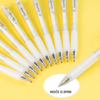 Hộp 5 Bút Gel Viết Trơn Khô Nhanh Classmate 0.5mm, Bút Bi Nước Xanh Đen Bút Gel Bấm Siêu Êm GP110