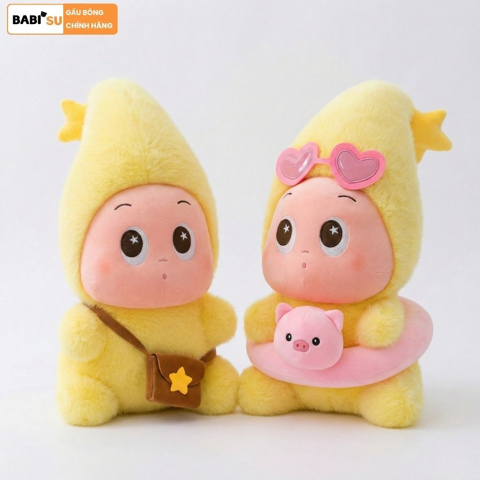 Gấu Bông Bé Ngôi Sao Twinkle Đeo Túi,Đeo Phao Heo Đáng Yêu, Thú Nhồi Bông Hoạt Hình Twinkle Little Star Quà Tặng Cho Bé