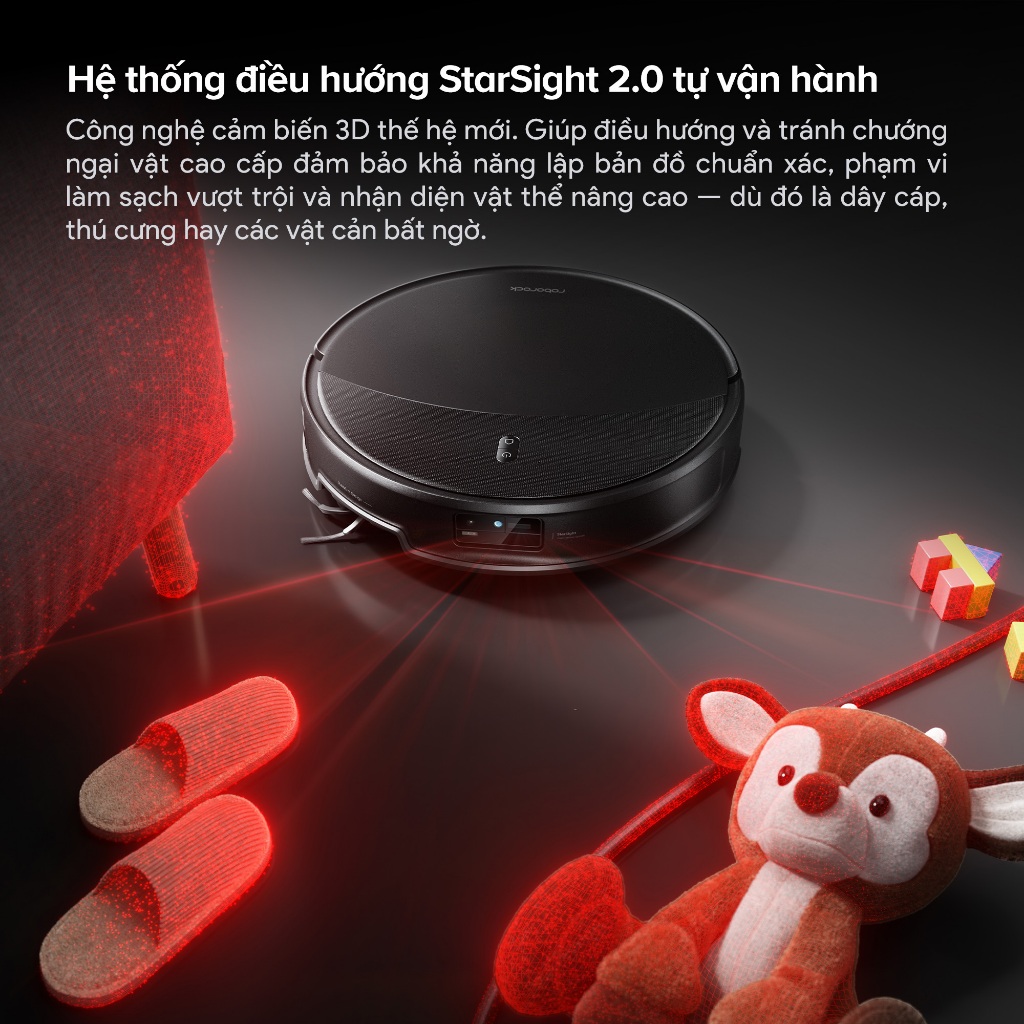Robot hút bụi lau nhà Roborock Saros 20 với lực hút 35000Pa, vượt ngưỡng kép, hàng chính hãng