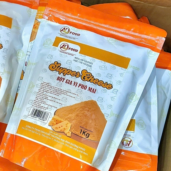 1KG Bột phô mai Supper Cheese màu vàng chuyên dùng chế biến các món nước, vị phô mai thơm ngon béo ngậy
