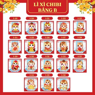 COMBO 100 BAO LIXI 2026 CHIBI LOẠI DÀY MAY MẮN 2026 Mang Lại Tài Lộc