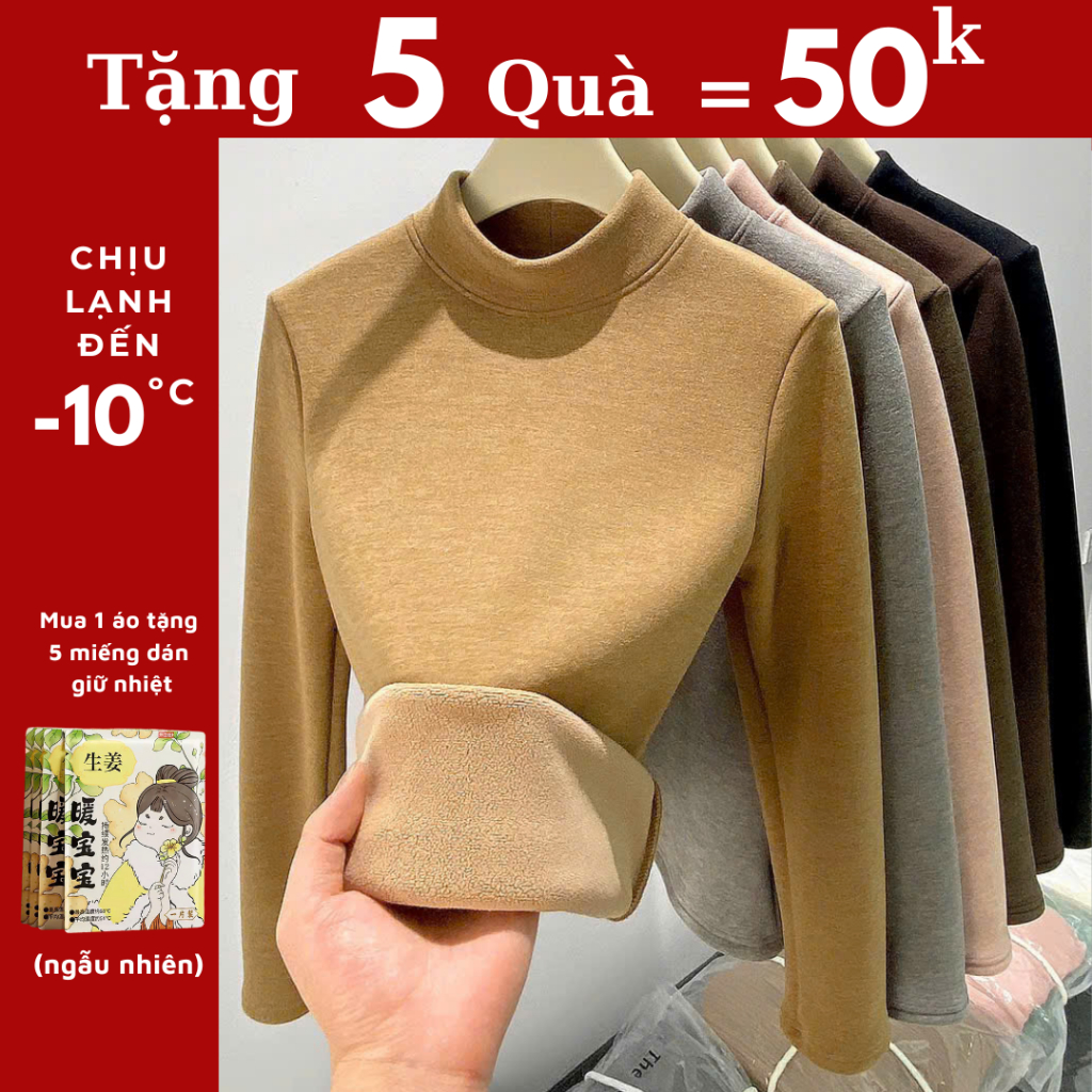{TẶNG 5 QUÀ}AL677 Áo giữ nhiệt lót lông nữ cổ cao siêu dày ấm loại cao cấp co giãn 4 chiều thoải mái HẠNH HOÀNG DESIGN