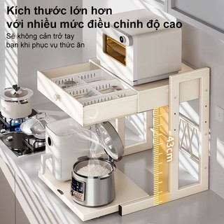 BMZAR Kệ lò vi sóng thép cacbon Có ngăn kéo Kệ Để Đồ Nhà Bếp cao cấp Kệ Để Lò Vi Sóng durable