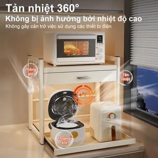 BMZAR Kệ lò vi sóng thép cacbon Có ngăn kéo Kệ Để Đồ Nhà Bếp cao cấp Kệ Để Lò Vi Sóng durable