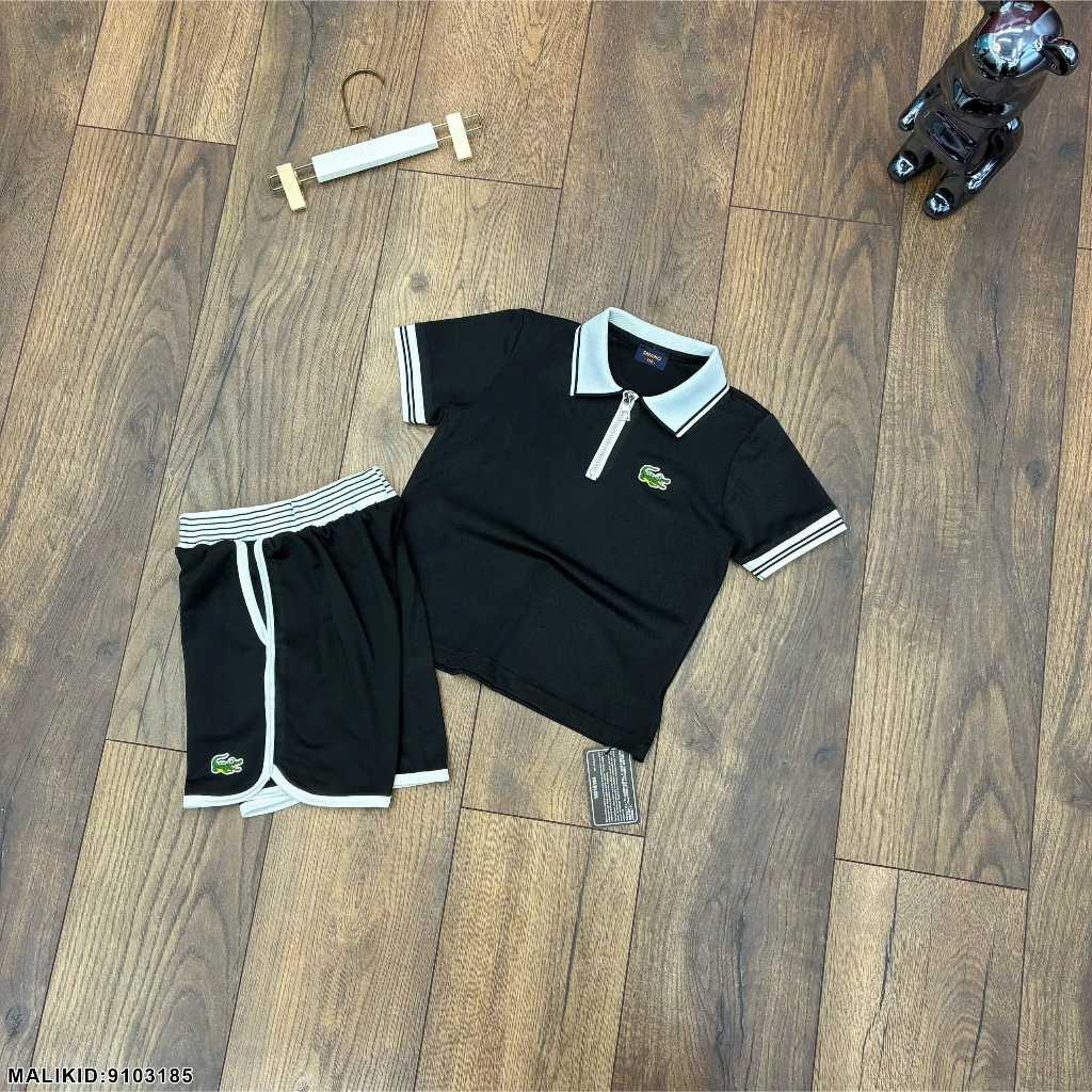 Bộ cộc cho bé trai polo có khóa kéo cổ thêu hình cá sấu hàng cao cấp- Set quần áo ngắn tay hè cho bé trai hàng siêu đẹp